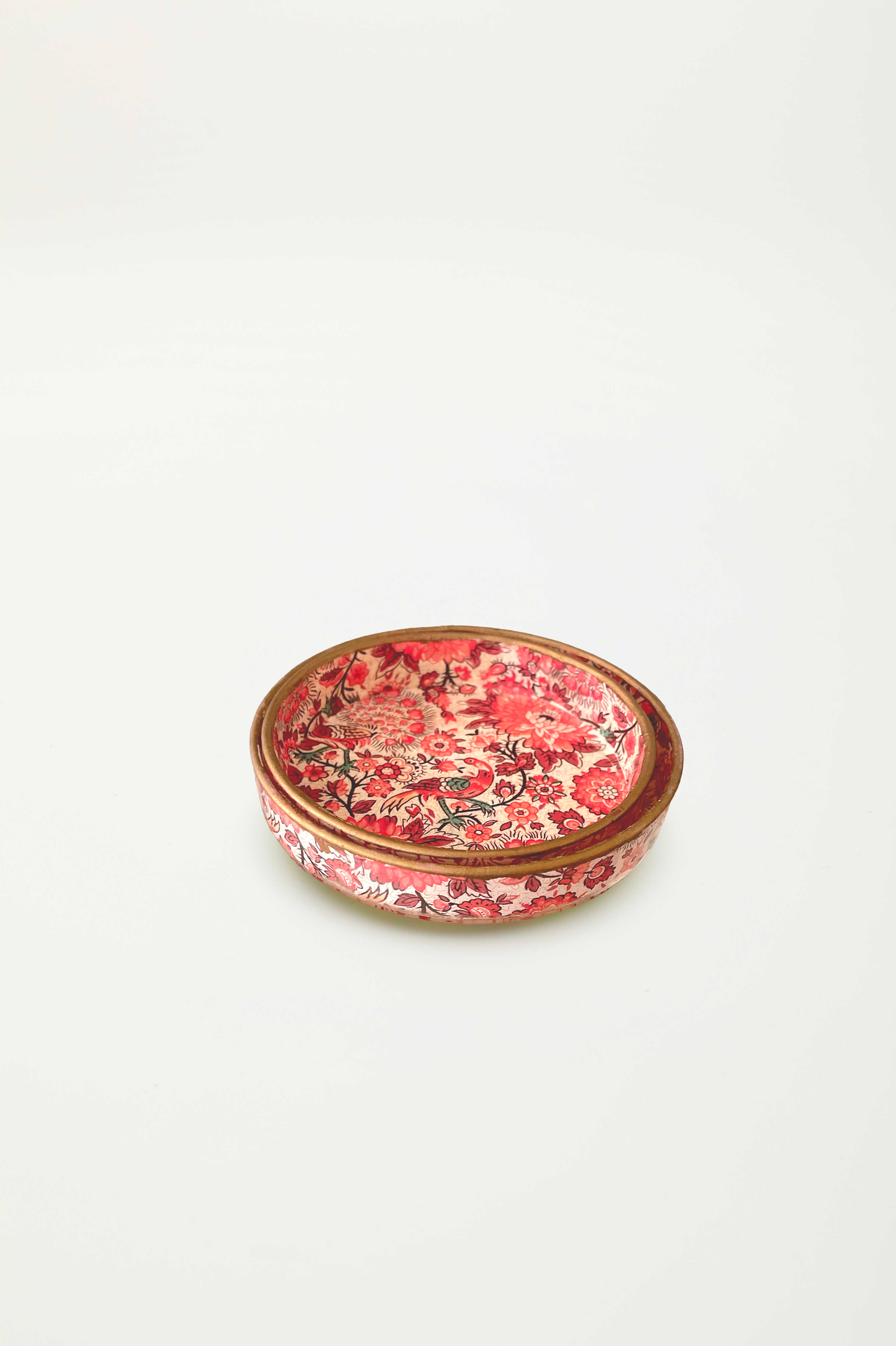 scatolina tonda "papier blanc et rouge"