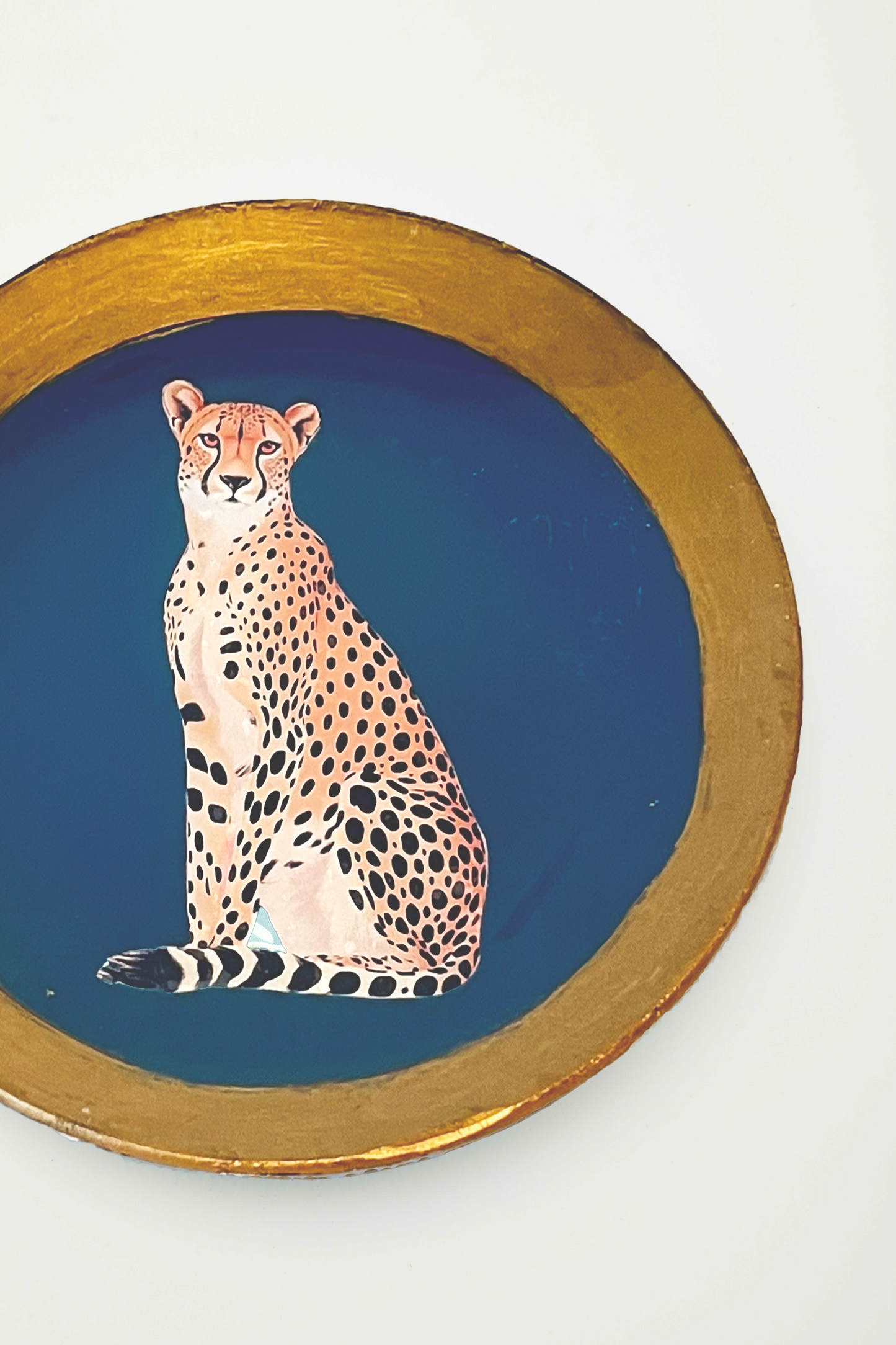 piatto tondo in vetro "panthera"