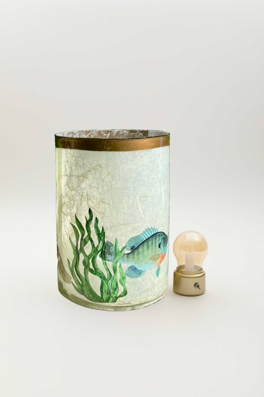 vaso lampada portatile "cilindro poisson bleu"