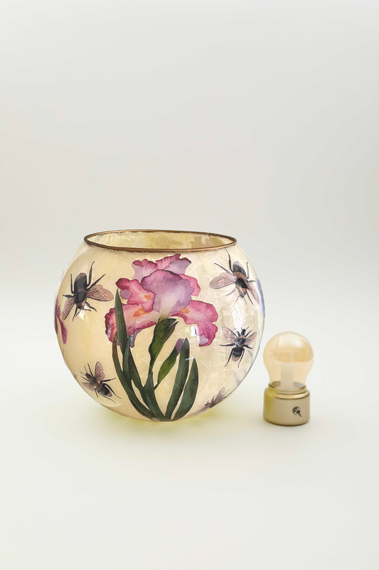 Vaso o Lanterna "iris rose"