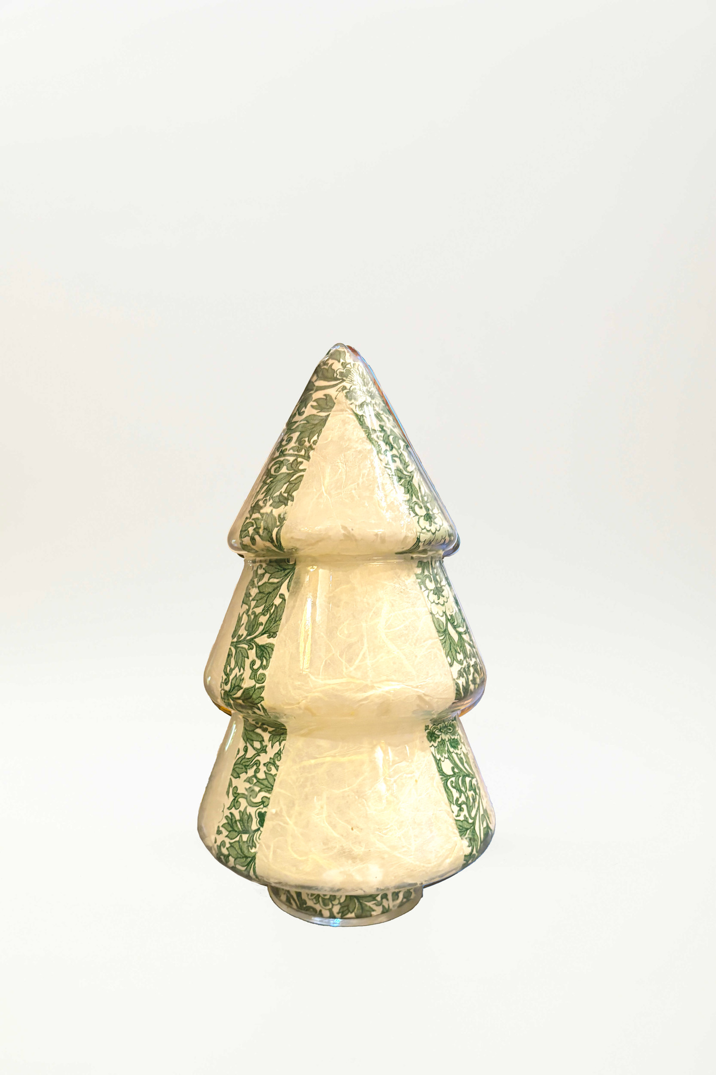 vaso albero di natale in vetro
